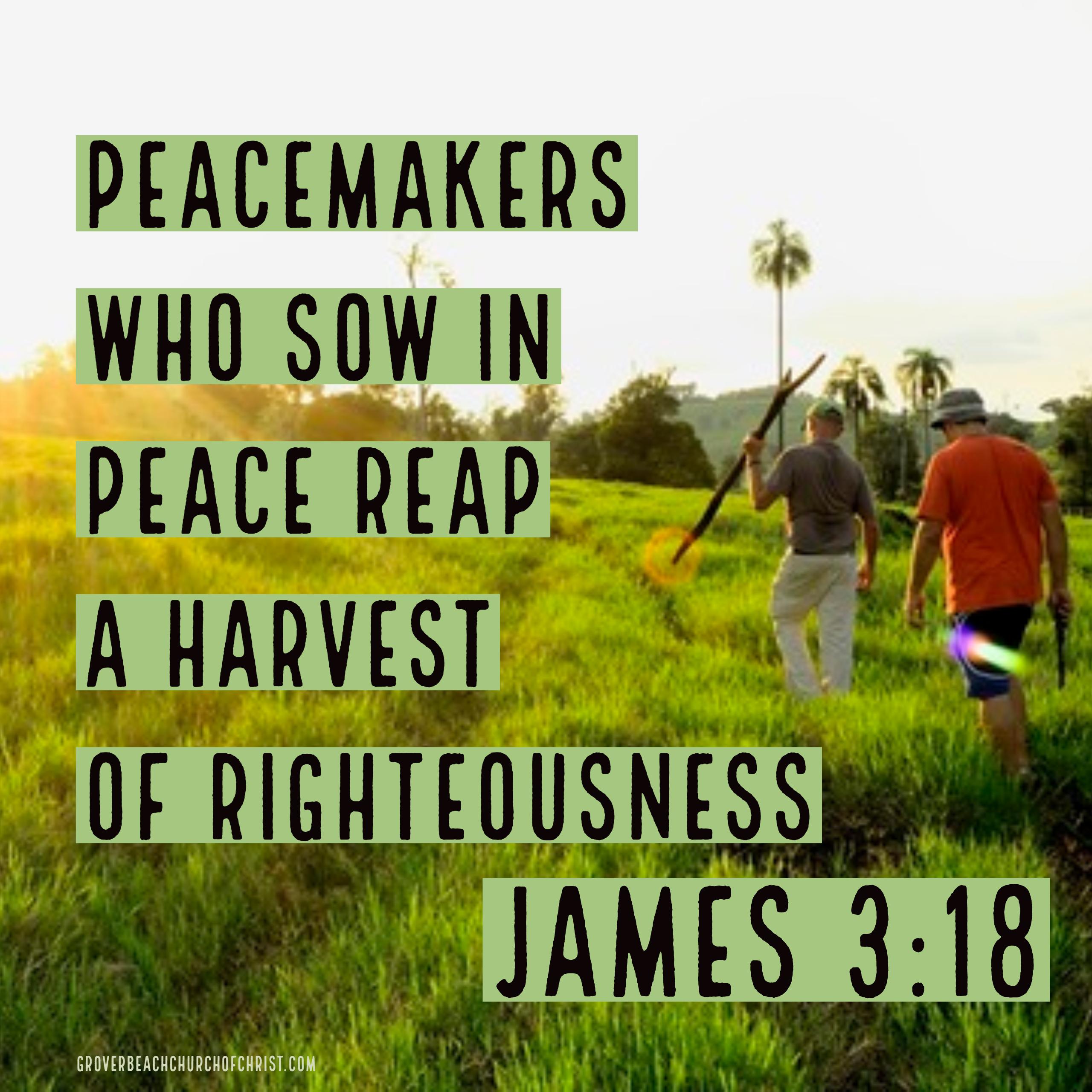 James 3:8 Peacemakers who sow