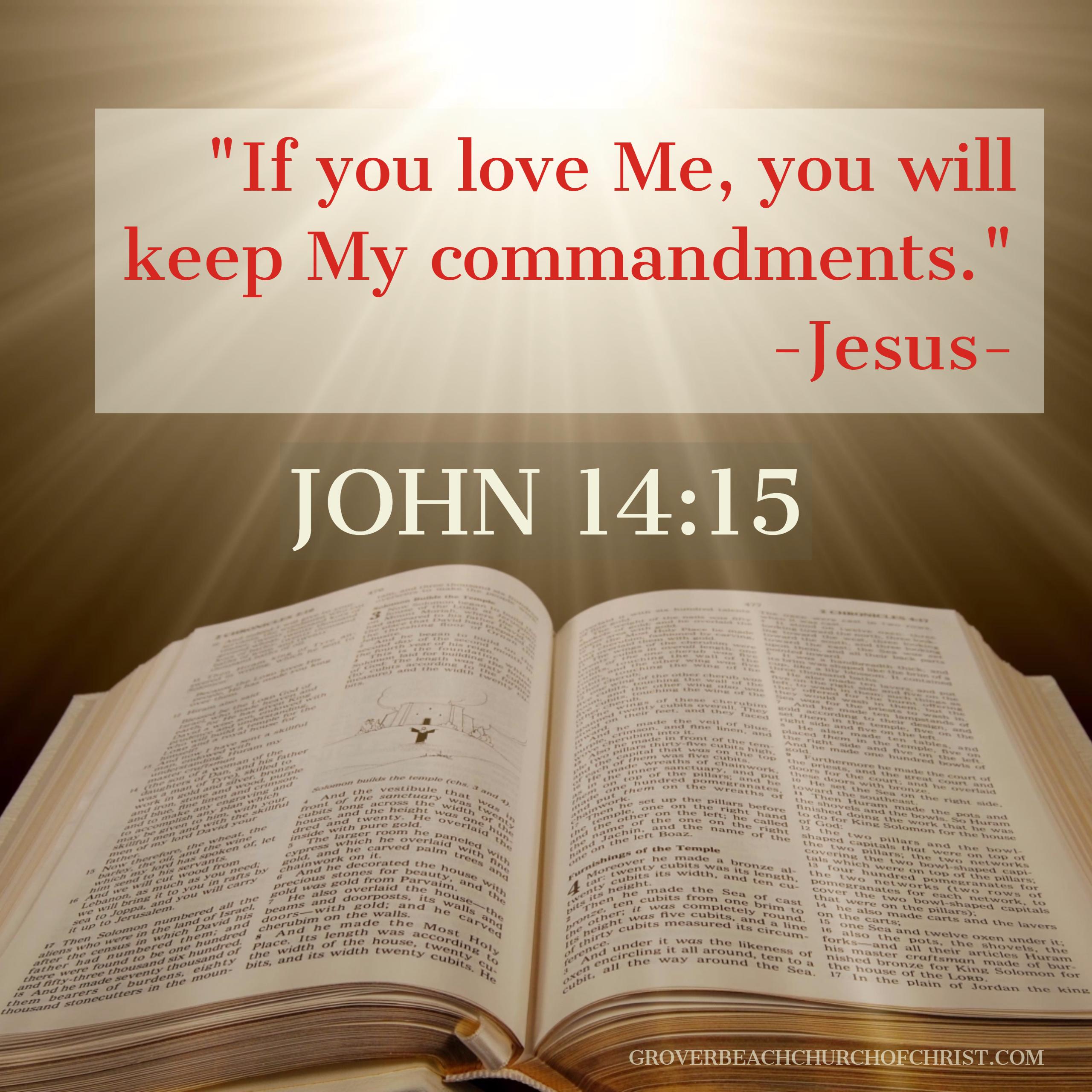 John 14-15 If you love me you will keep my commandments