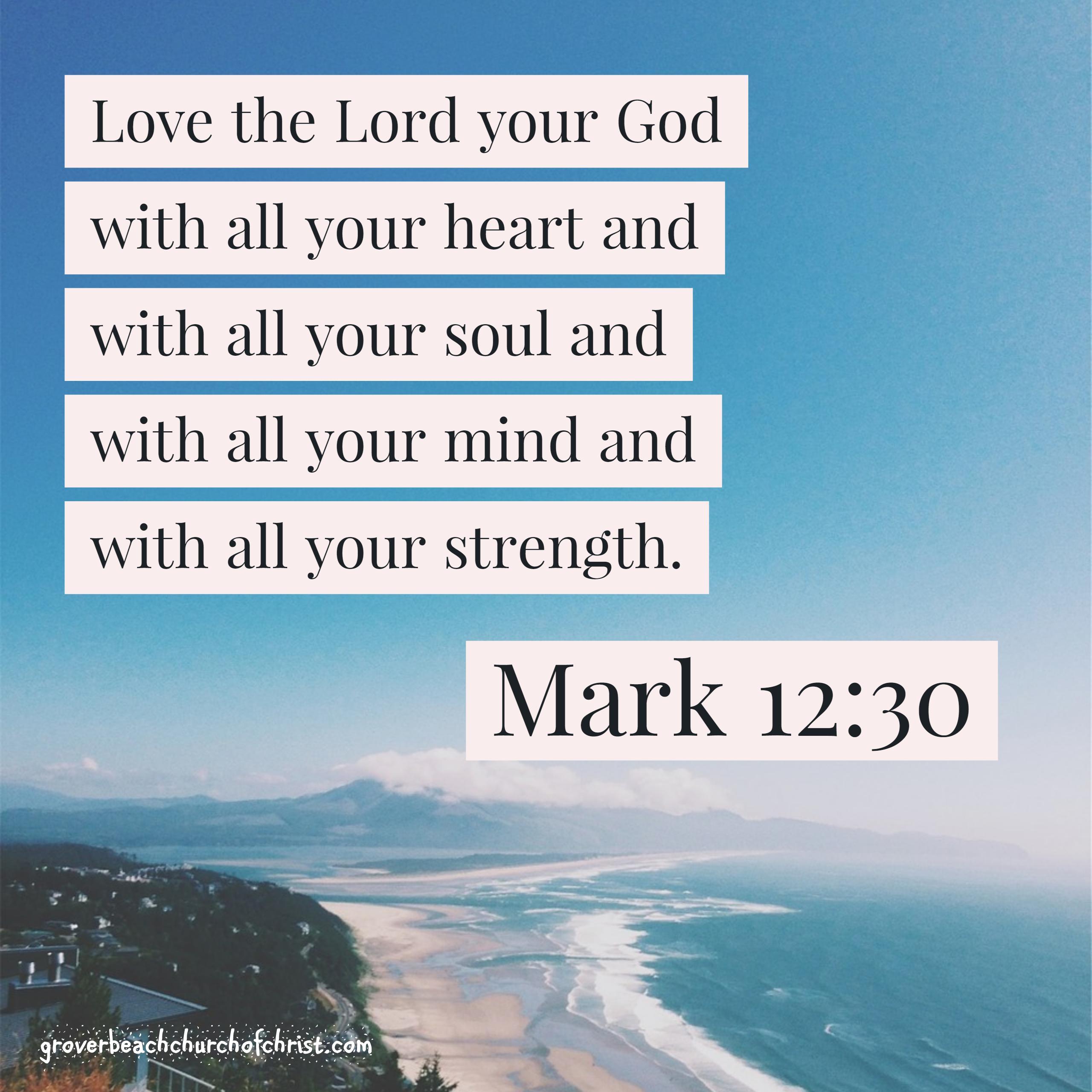 Mark 12:30 Love the Lord with all your heart