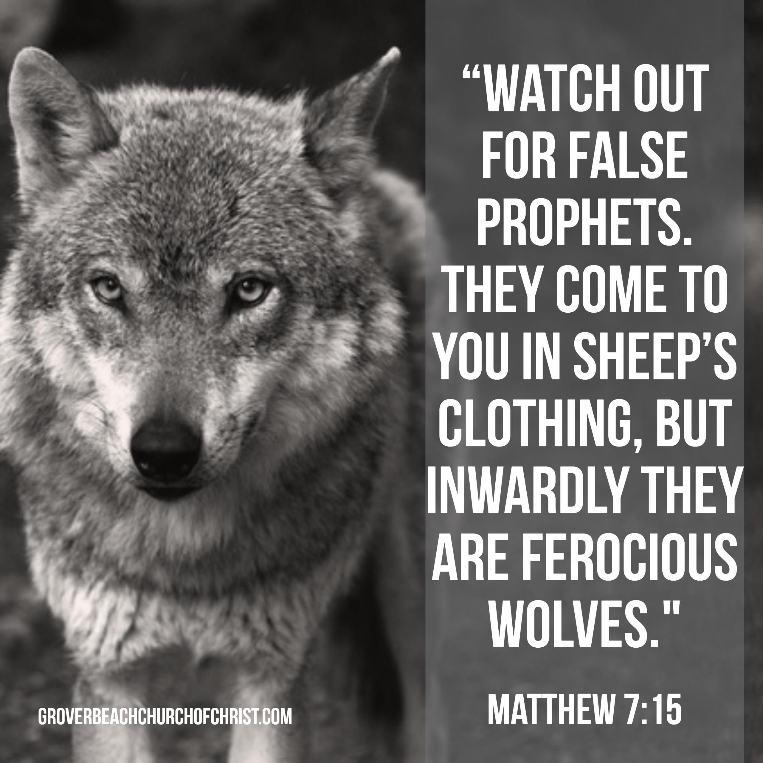 Matthew 7:15 Watch out for false prophets