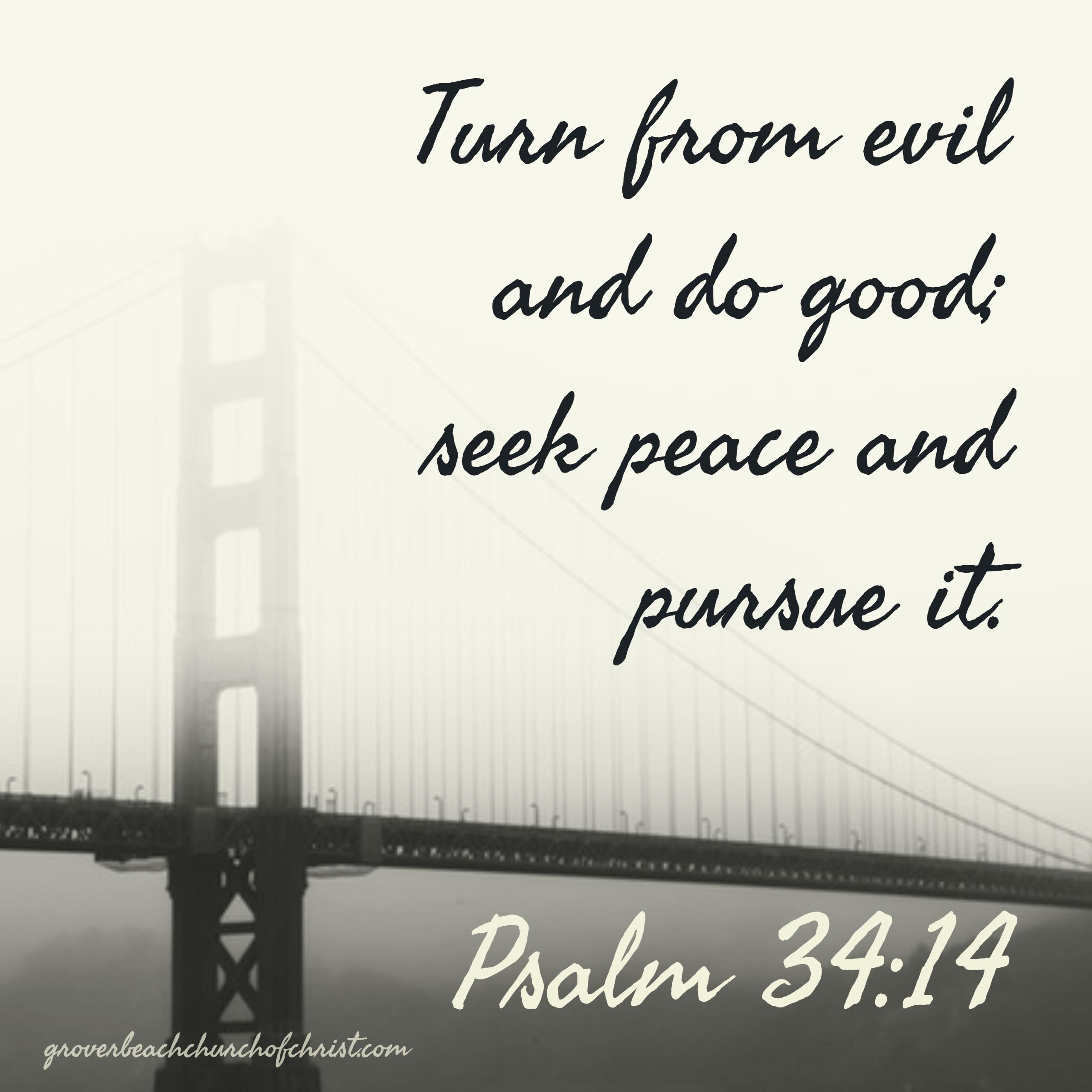 Psalm 34:14 Turn from evil and do good