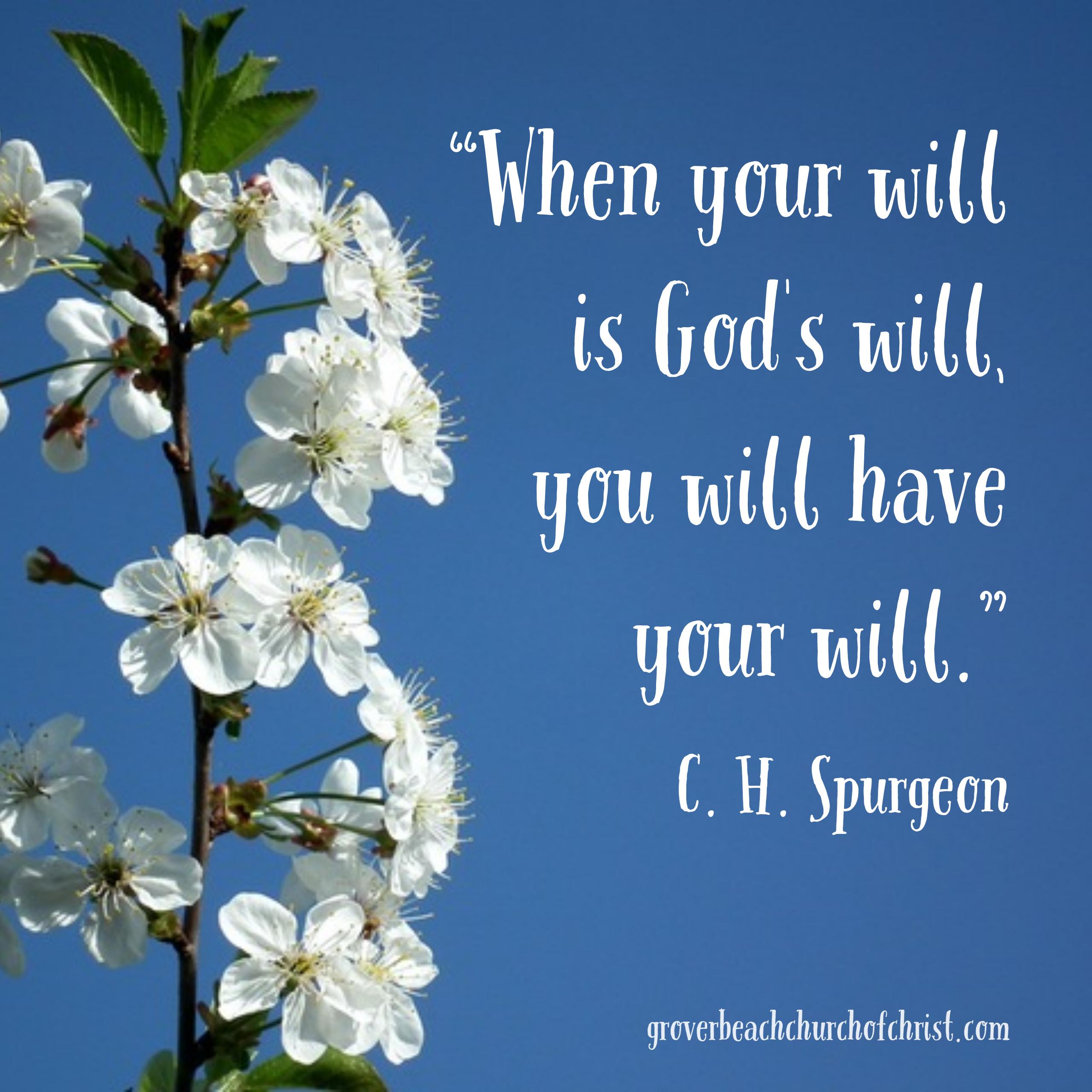 Spurgeon When your will is God's will